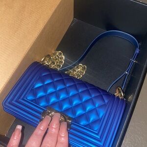 Royal Blue Purse Gold Hardware